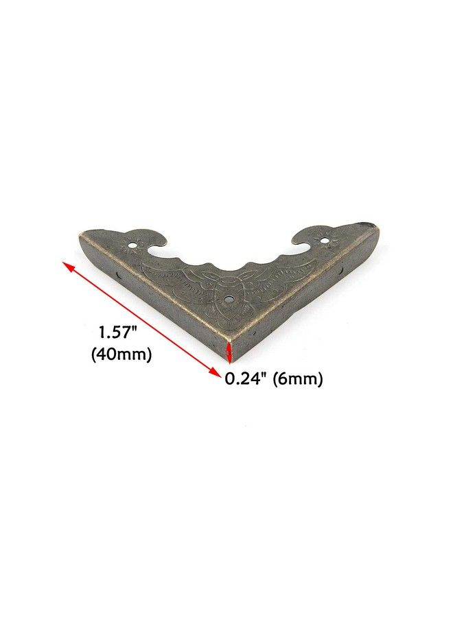 Vintage Metal Box Corner Protector Desk Edge Cover Screw Fixed Furniture Corner Guard 15 9