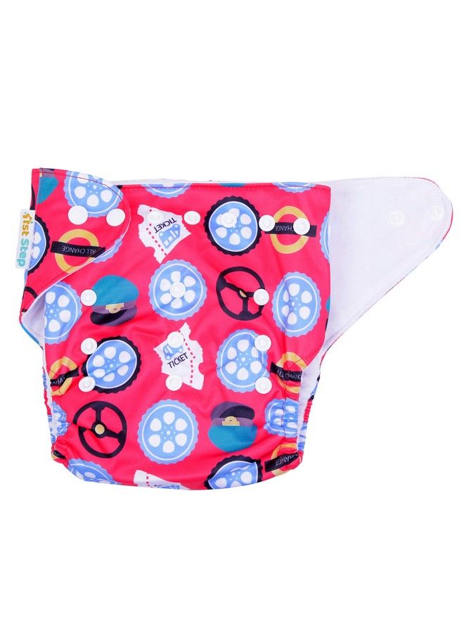 Size Freesize Adjustable Washable And Reusable Diaper With Diaper Liner (Wheels)