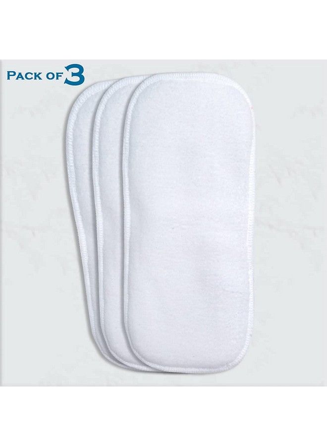 Reusable Baby Cloth Diaper Inserts ; Washable Nappies For Cloth Nappies ; Super Absorbent Nappy Pads (3 Pcs)