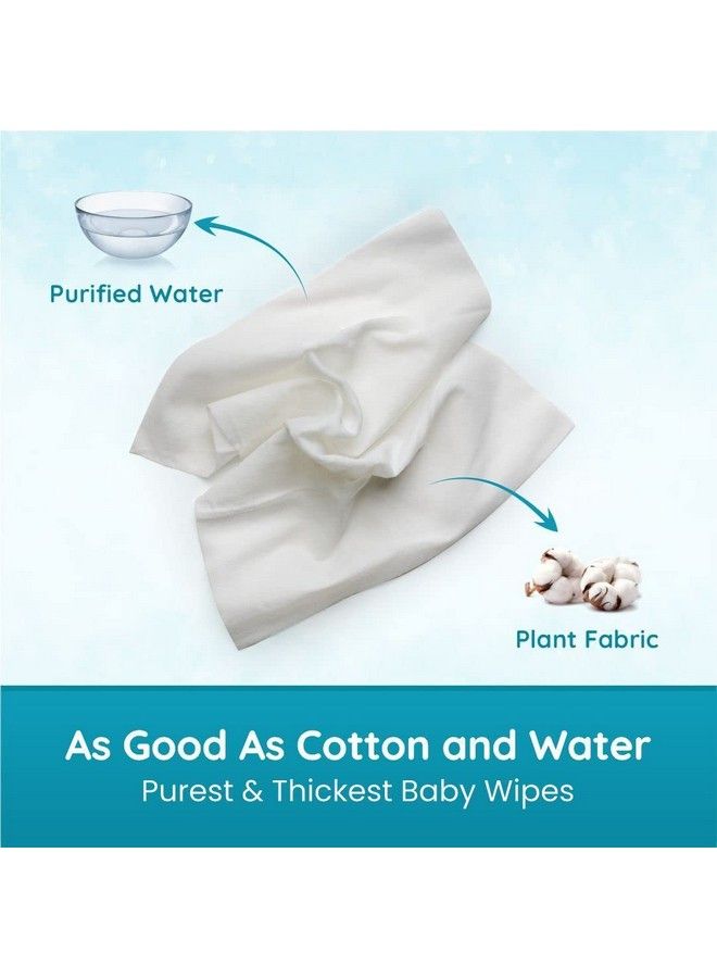 99% Pure Water Baby Wipes Pack Of 4 (40 X 4 Wipes) ; Travel Friendly Pack Made With Plant Based Fabric