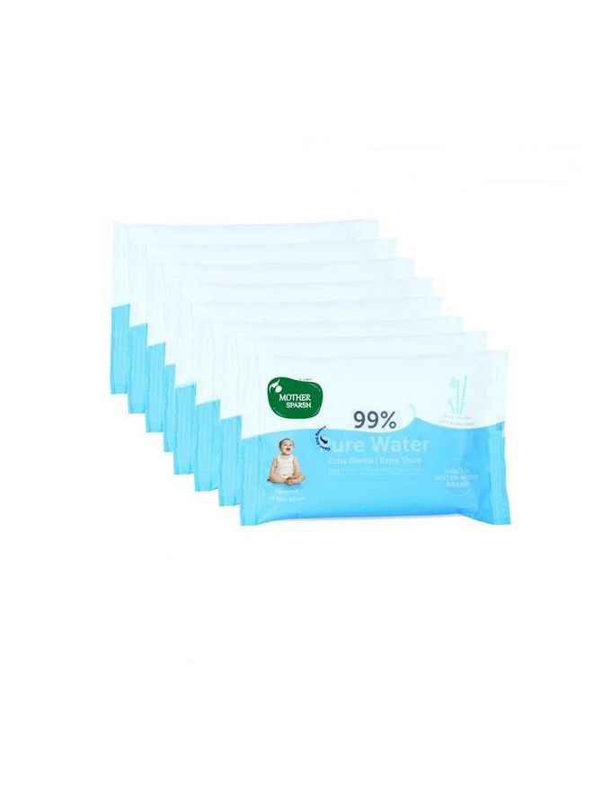 Thick Fabric Baby 99% Water Based (Unscented) Wipe (Blue 10 Wipes)Pack Of 8