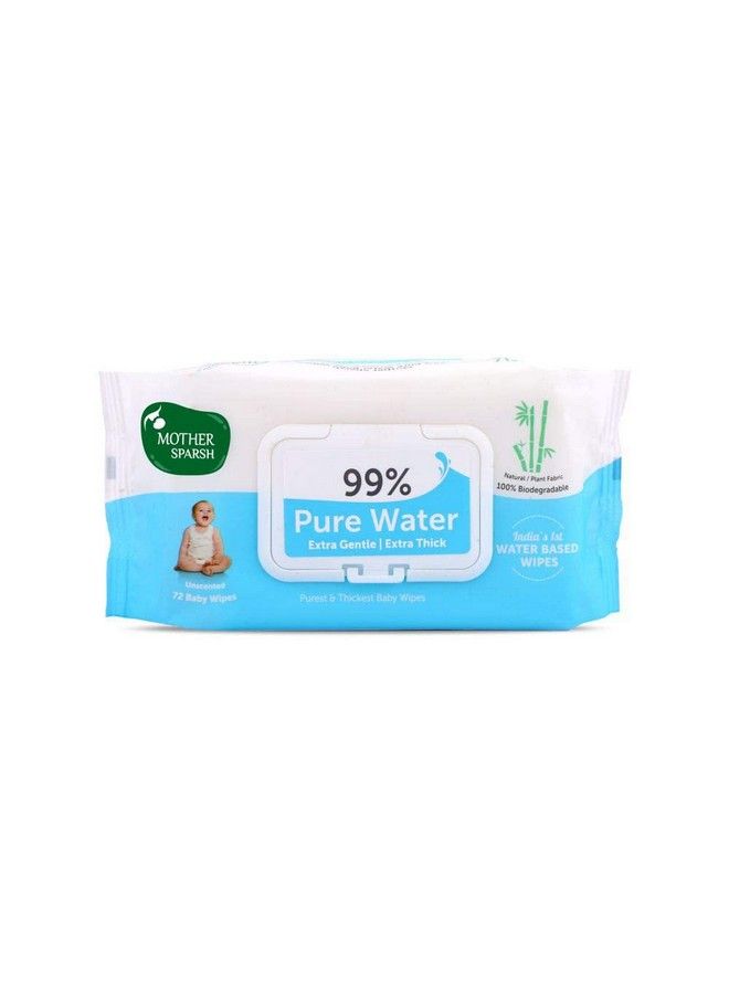 99% Pure Water (72 Unscented Baby Wipes) Super Thick Fabric