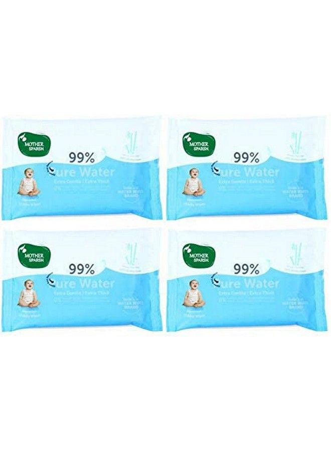 Thick Fabric Baby Water Based Unscented Wipe (Blue 10 Wipes)Pack Of 4