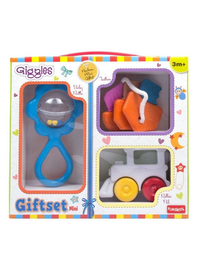 Gift Set Mini Multicolour Baby Toy Gift Set For New Born Rattleteethervehicle 6 Months & Above Infant Toys