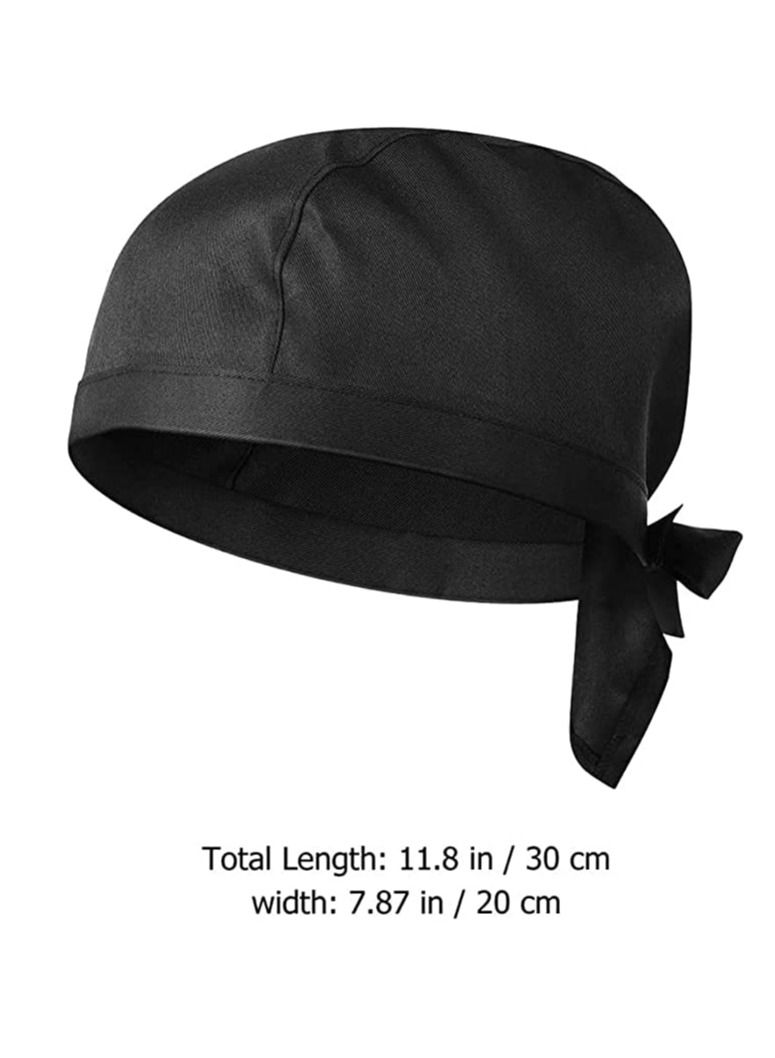 Chef Hat Womens Cooking Hats Elastic Back Skull Cap Chef Hat with Ties Unisex Adjustable Kitchen Cooking Chef Cap for Men Women for Kitchen Cooking Service and Other Work 3 pieces