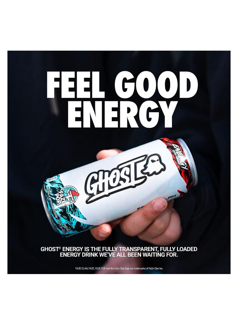 GHOST Sugar-Free Pre Workout Drink - 12-Pack FAZE POP 16oz Cans