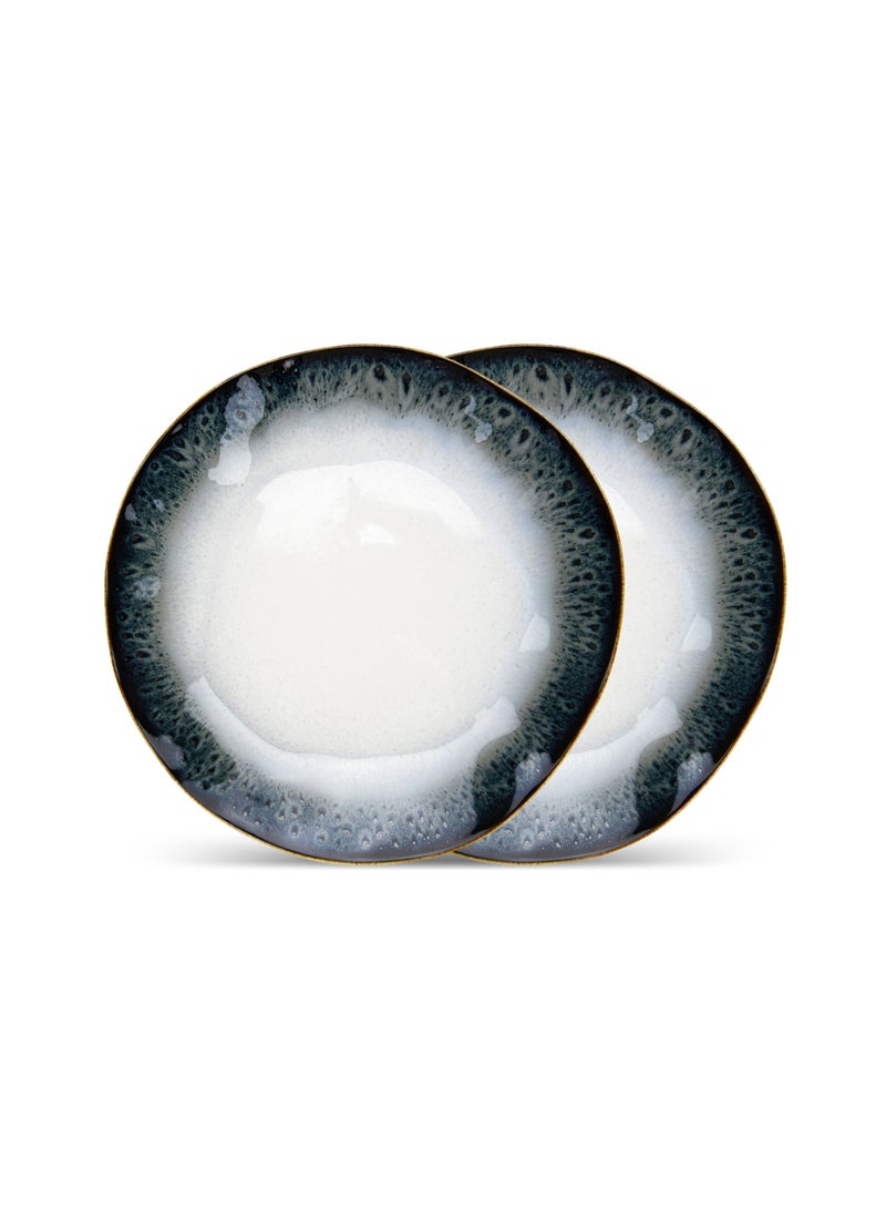 Set of 2 Dinner Plates 26cm Galactica, Porcelain Plate For Serving, Main Courses And Meals, Microwave, Oven, and Dishwasher Safe, Scratch Resistant, Kitchen Tableware
