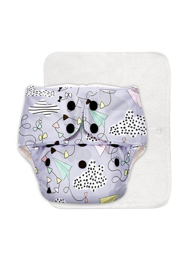 Basic Pack Of 4 Freesize Adjustable Washable And Reusable Cloth Diaper For Babies 03 Years ; One Size Adjustable Diapers (Pack Of 4 Diapers+ 4 Inserts) Assorted Prints