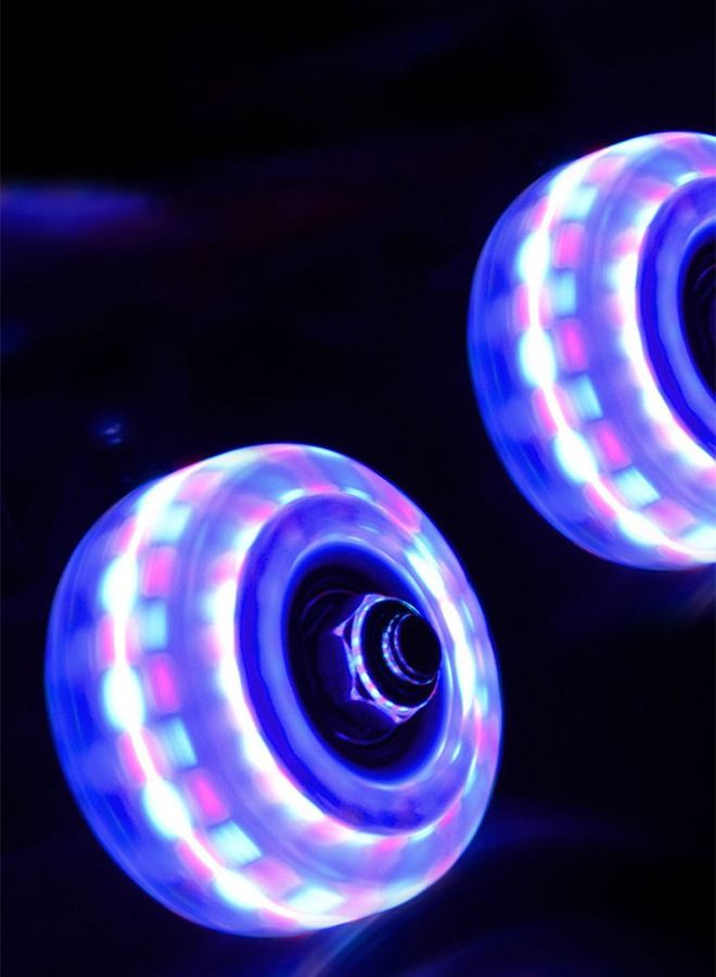 31 Inch Skateboard Shockproof Double Warped Colourful LED Light Up Wheels for Beginners Professionals Double-Sided Black White