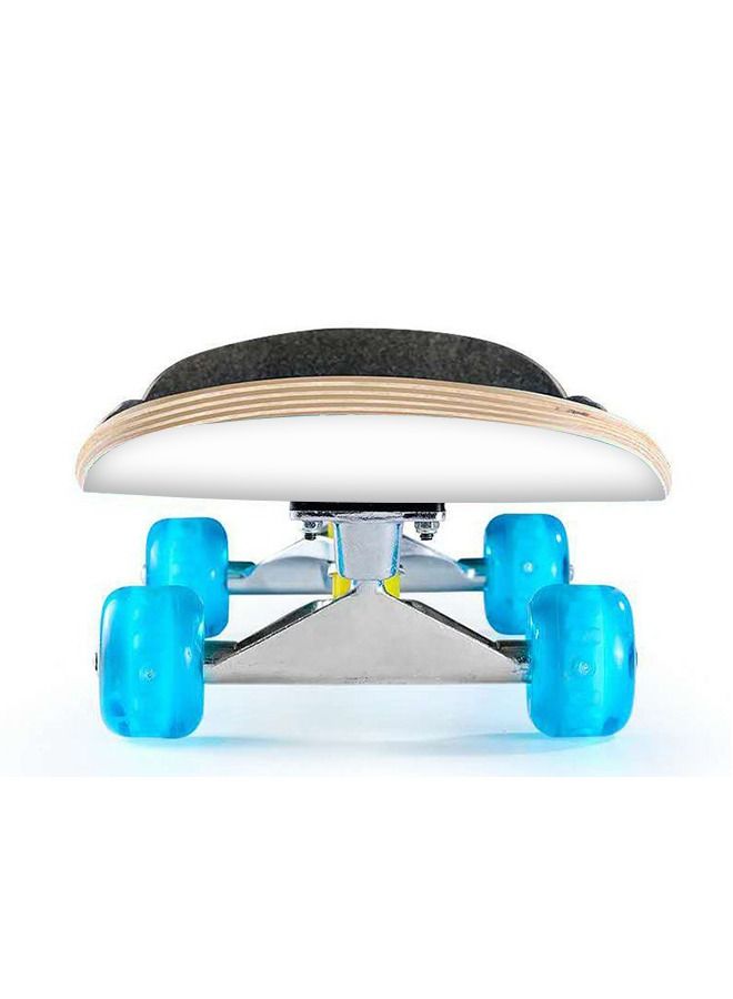 31 Inch Skateboard Shockproof Double Warped Colourful LED Light Up Wheels for Beginners Professionals Double-Sided Black White