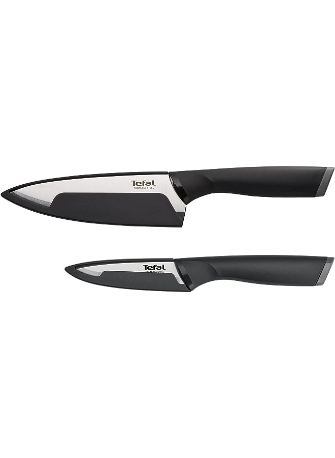 Comfort 2 Knifes Set ( 15 cm Chef / 9 Paring), Black Silver, Plastic/ Stainless Steel, K2212S44