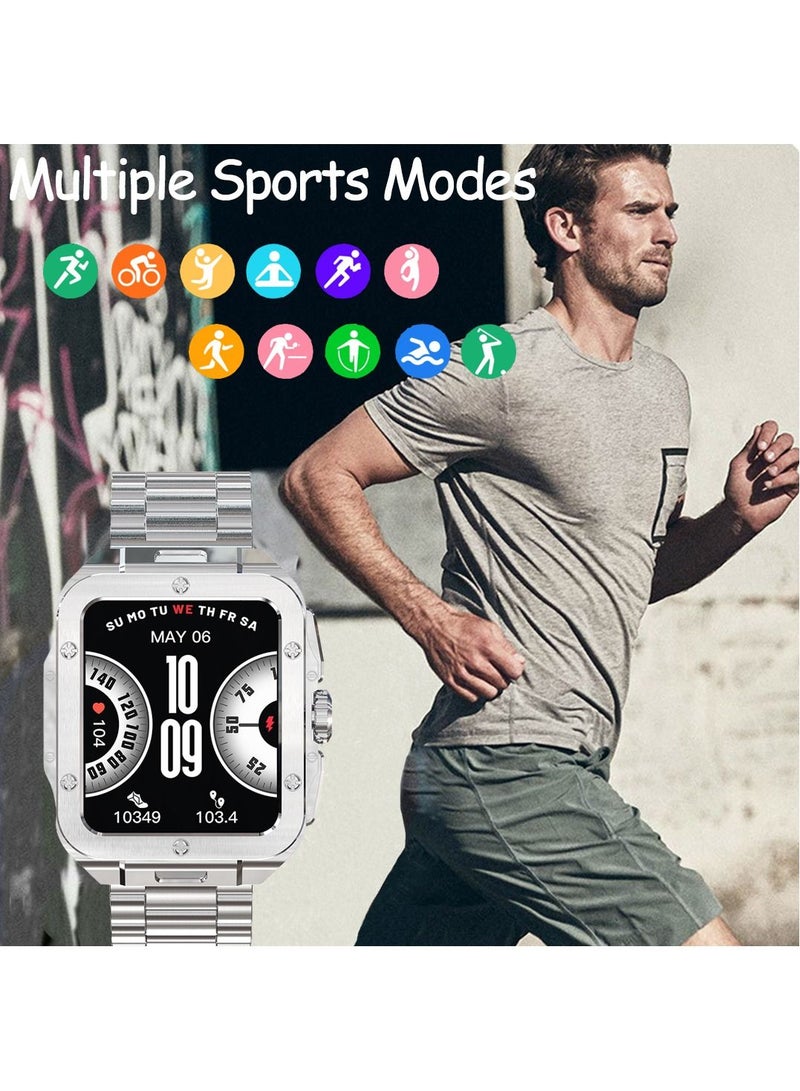 Smart Watch for Men, Bluetooth Calling Fitness Tracker with Heart Rate Blood Oxygen Monitor IP68 Waterproof Classic Men Sports Watch for iOS Android