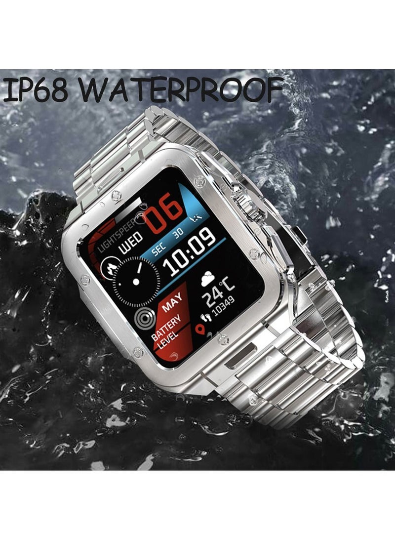 Smart Watch for Men, Bluetooth Calling Fitness Tracker with Heart Rate Blood Oxygen Monitor IP68 Waterproof Classic Men Sports Watch for iOS Android