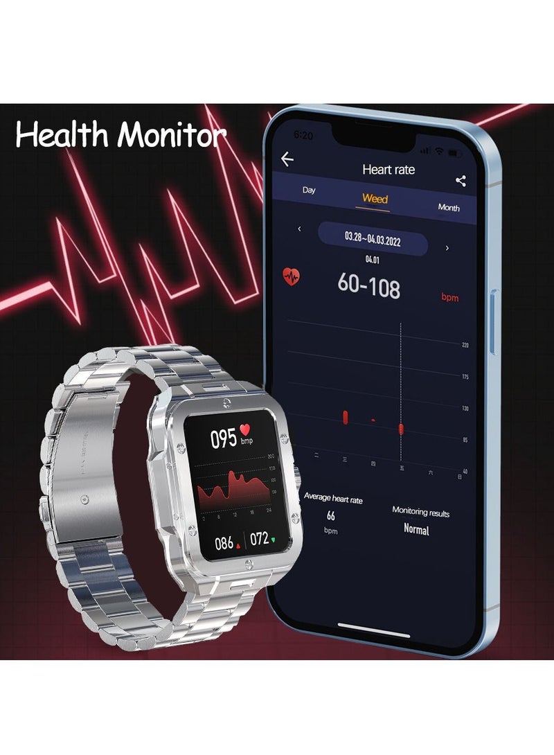 Smart Watch for Men, Bluetooth Calling Fitness Tracker with Heart Rate Blood Oxygen Monitor IP68 Waterproof Classic Men Sports Watch for iOS Android
