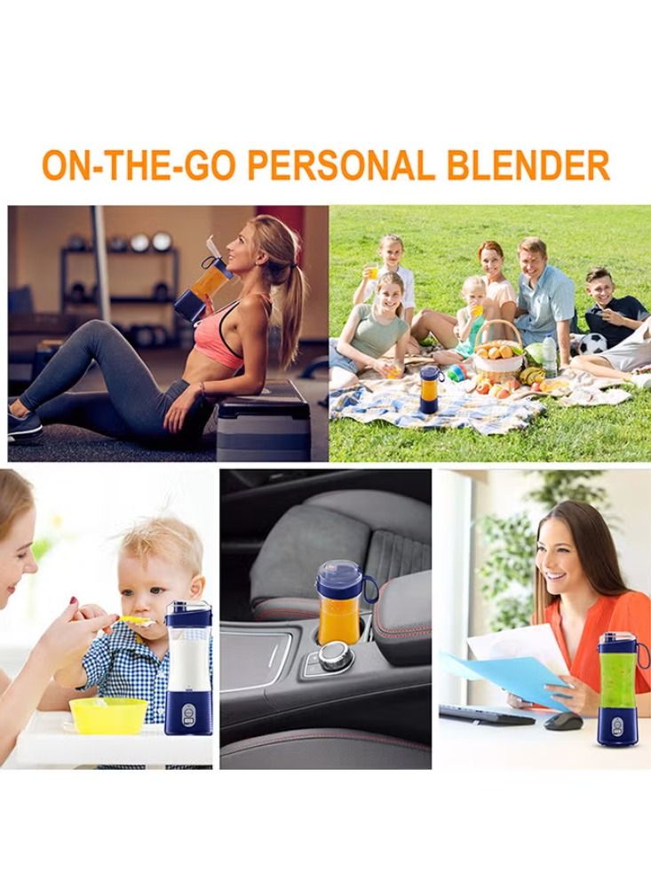 Multi-Design USB Rechargeable Electric Juice Blender 380.0 ml Blender-07 Dark Blue