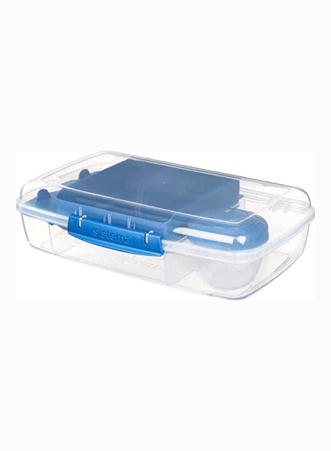 Sistema Teal Bento Box : Portable Meal Container, On-the-Go Launch box, Meal Prep Container, Lunchbox with Compartments, Food Storage Solution-1.76 Liter
