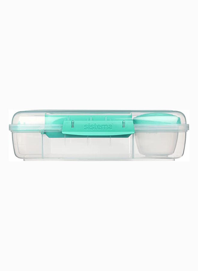 Sistema Teal Bento Box : Portable Meal Container, On-the-Go Launch box, Meal Prep Container, Lunchbox with Compartments, Food Storage Solution-1.76 Liter