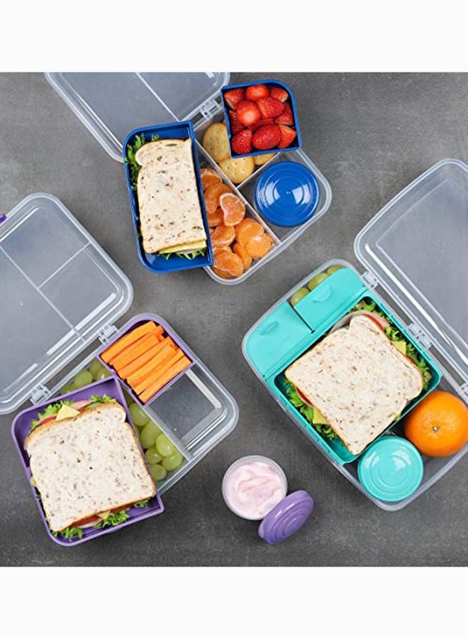 Sistema Teal Bento Box : Portable Meal Container, On-the-Go Launch box, Meal Prep Container, Lunchbox with Compartments, Food Storage Solution-1.76 Liter