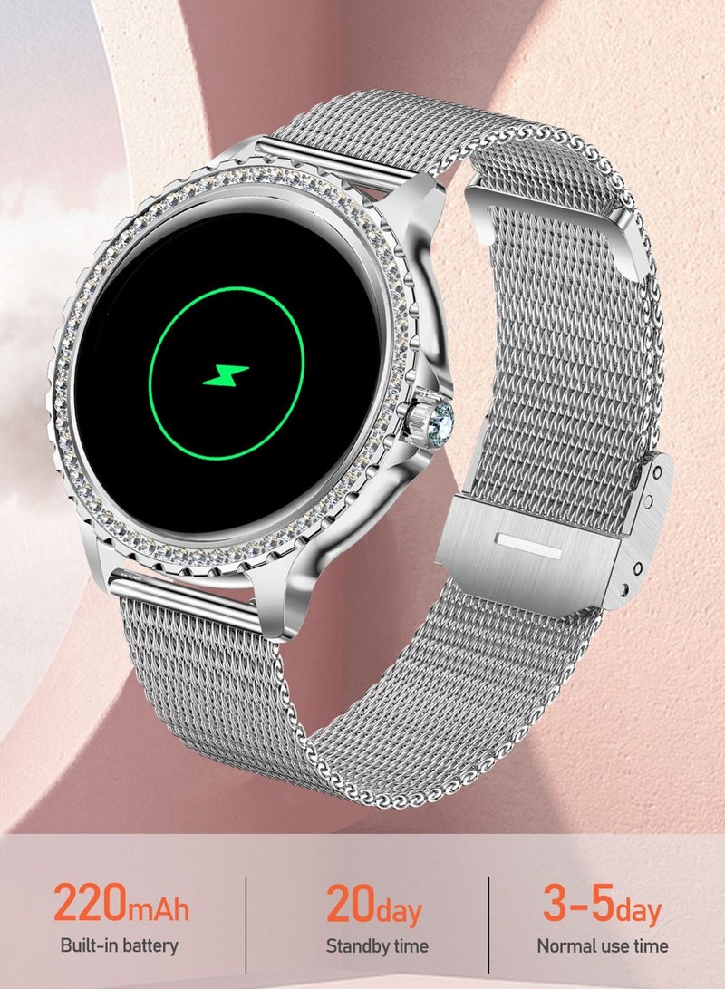 SmartWatch for Android IOS, Bluetooth Call Fitness Tracker with Heart Rate Sleep Monitor Diamonds Inlay Surface Smartwatch 1.32
