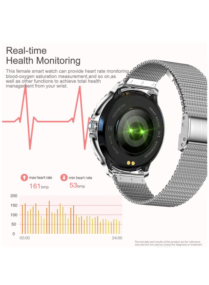 SmartWatch for Android IOS, Bluetooth Call Fitness Tracker with Heart Rate Sleep Monitor Diamonds Inlay Surface Smartwatch 1.32