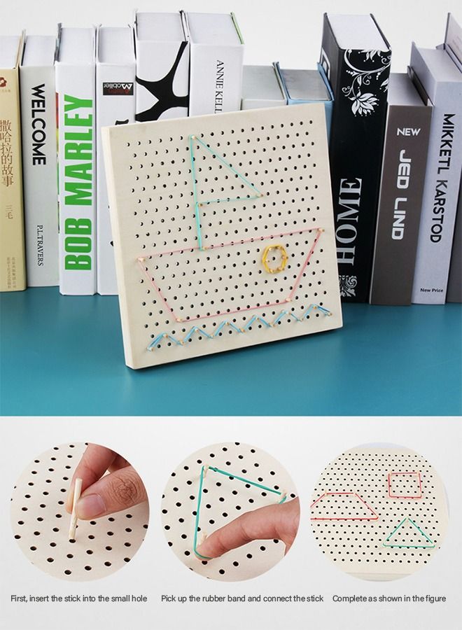 283 Pieces Wooden Peg Board Toys Mushroom Nails, 2 in 1 Color Matching Mosaic Pegboard , Button Art Toys for Toddlers , Early Learning Educational Toys for Boys & Girls