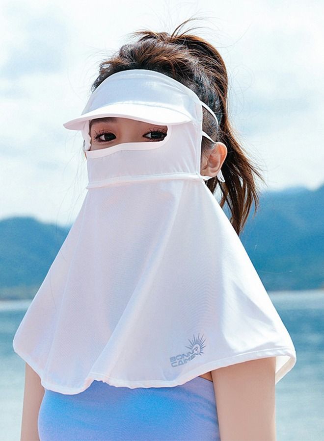 2 PCS UV Long Sun Gloves and Sunscreen Mask Face Shield Cover, Sports Driving Gloves Non Slip Full Face Finger Arm Sun Protective Ice Silk Sunscreen Shawl Mask All In One