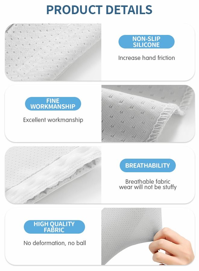2 PCS UV Long Sun Gloves and Sunscreen Mask Face Shield Cover, Sports Driving Gloves Non Slip Full Face Finger Arm Sun Protective Ice Silk Sunscreen Shawl Mask All In One
