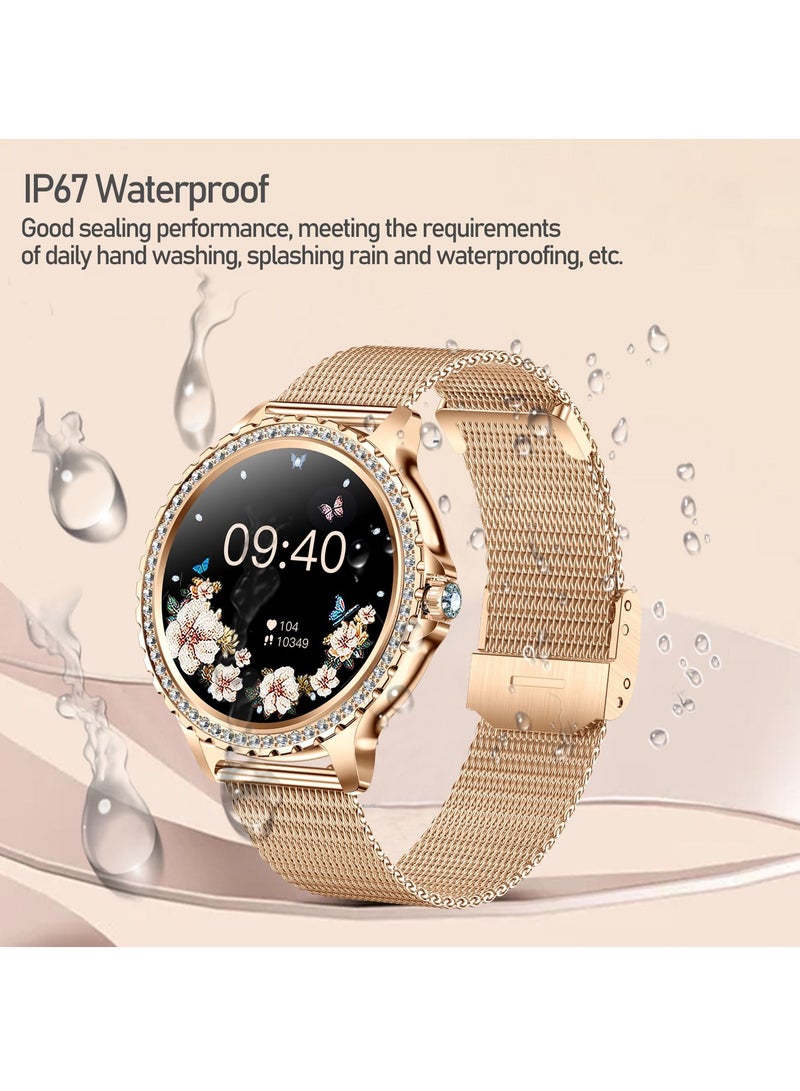 SmartWatch for Android IOS, Bluetooth Call Fitness Tracker with Heart Rate Sleep Monitor Diamonds Inlay Surface Smartwatch 1.32
