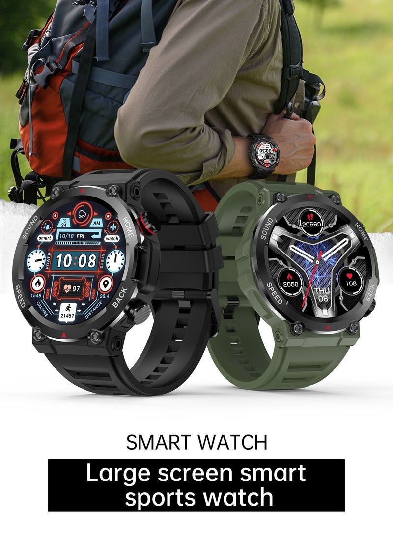 Men's Sports Smartwatches Military Waterproof Smart Watch for Women Fitness Tracker, Bluetooth Call, Heart Rate Blood Pressure Monitoring