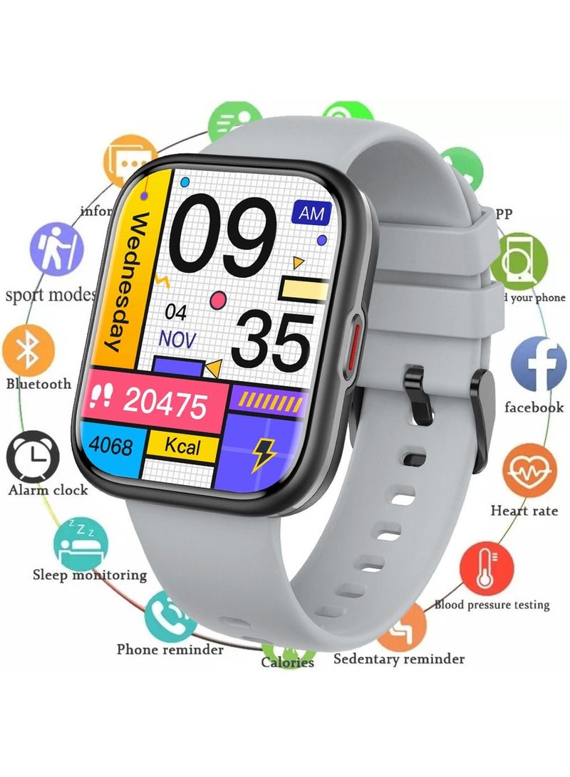 Sports Men's Smartwatch Fitness Tracker Waterproof Smart Watch for Men Women, Heart Rate Blood Pressure Monitor, Bluetooth Calls