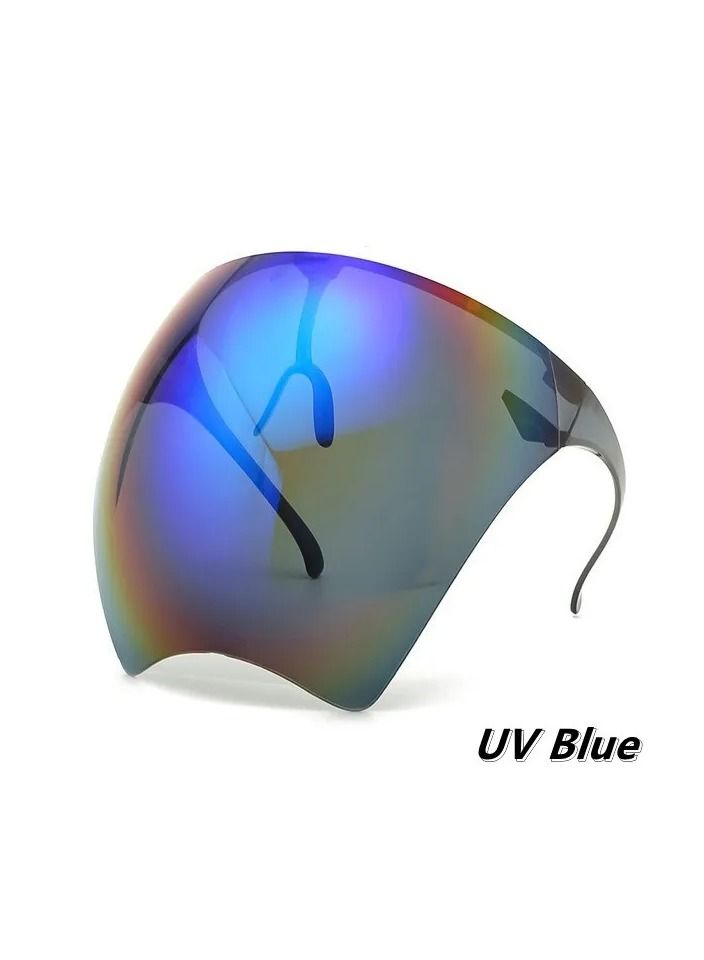 1-Piece High Quality Fashion Transparent HD Anti-Fog Sunglasses,Anti Droplet Dust-Proof Protect Full Face Covering Mask,Saliva-Proof Windproof Face Shield Sunglasses