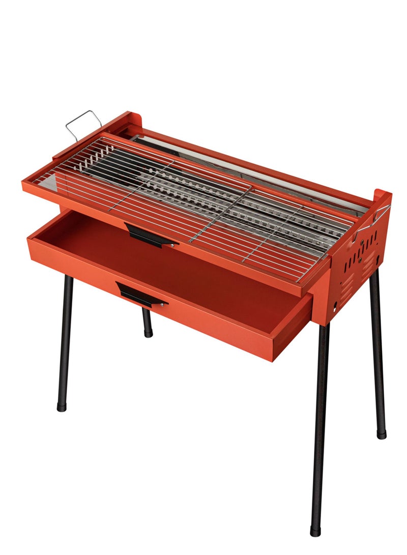 Portable Standing Barbecue Grill 72x28x85cm