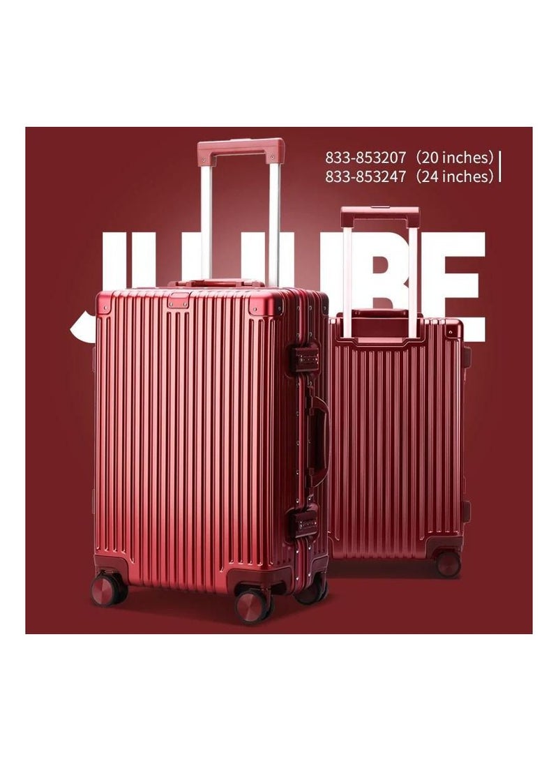 Luggage Set of Check-in and hand carry Baggage aluminum shape 2 Pieces (10kg/20inch and 20kg/24inch).