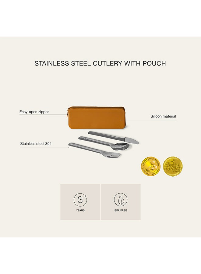 2023 Stainless Steel Cutlery with Pouch Blush Pink