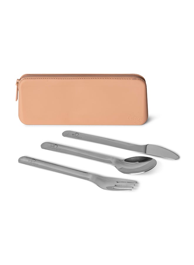 2023 Stainless Steel Cutlery with Pouch Blush Pink