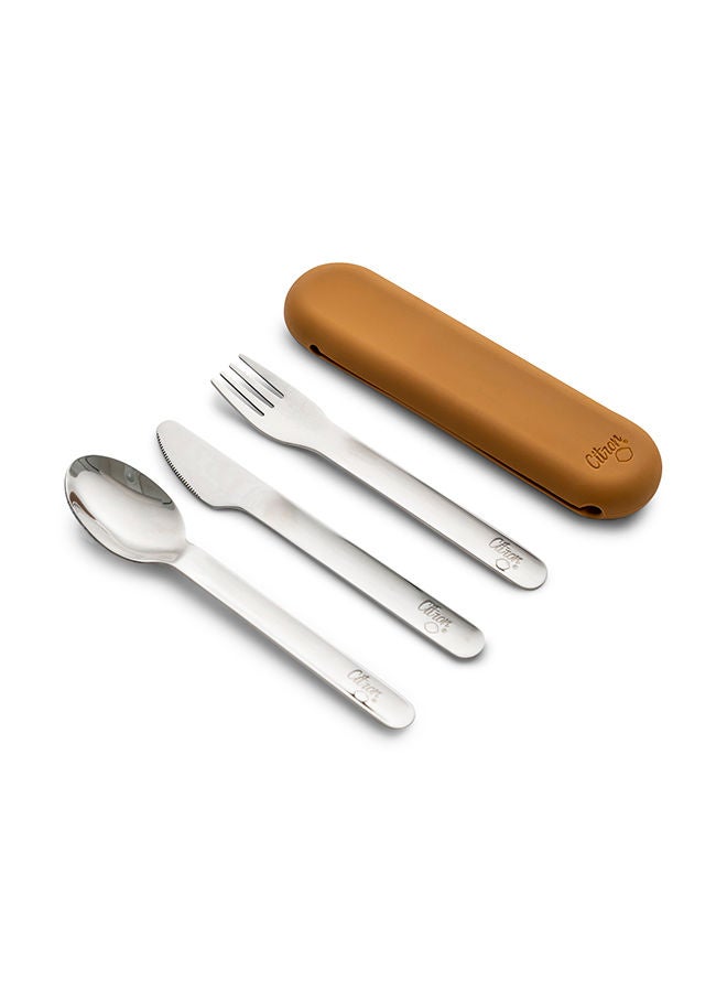 Stainless Steel Cutlery Set - Caramel