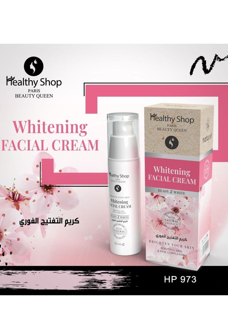 Instant whitening cream to whiten, lighten and clear the face skin and unify its color