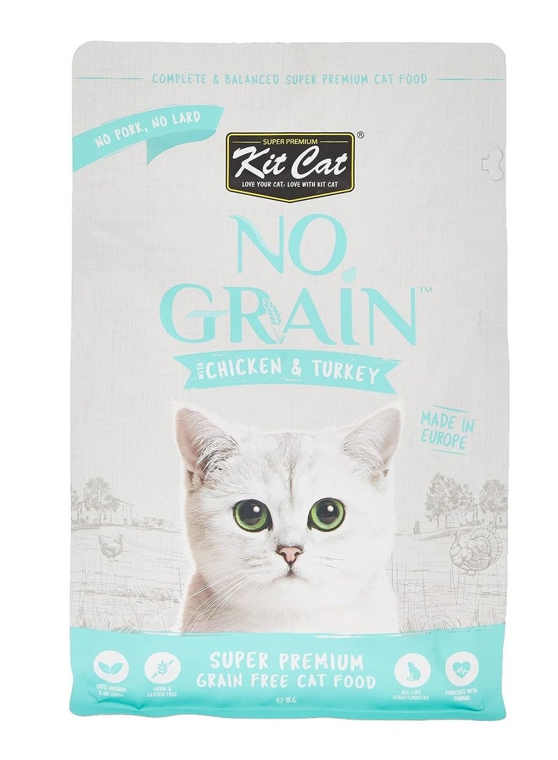 No Grain With Chicken And Turkey Cat Dry Food 1Kg