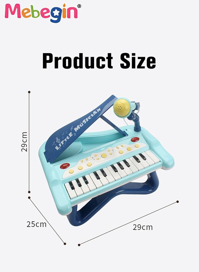 Piano Keyboard Toy with Microphone, Multifunctional Electronic Piano Toy with Microphone, Preschool Learning Educational Instruments Toy, Great Toddler Musical Toy, Suitable for Kids Aged 3+ and Beginners to Practice, 29*25*29cm