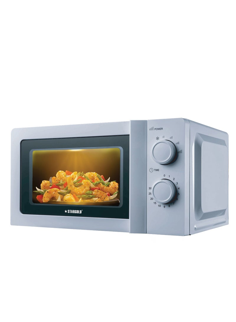 Microwave Oven With Grill And Pizza 20L Capacity With 30-Minute Cooking Timer And 6-Stage Heat 700Wattage