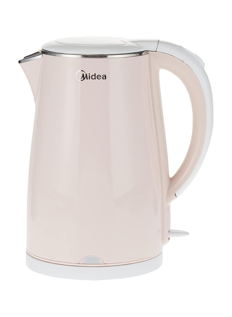 Stainless Steel Electric Cordless Kettle, 360° Swivel Base, Double Wall Cool Touch Body, Power Cord Storage, Auto Cut-off Function, One Touch Lid Opening, Light Orange 1.7 L MKHJ1705R Pink