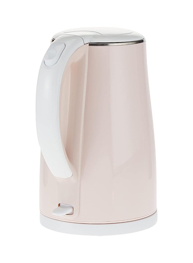 Stainless Steel Electric Cordless Kettle, 360° Swivel Base, Double Wall Cool Touch Body, Power Cord Storage, Auto Cut-off Function, One Touch Lid Opening, Light Orange 1.7 L MKHJ1705R Pink