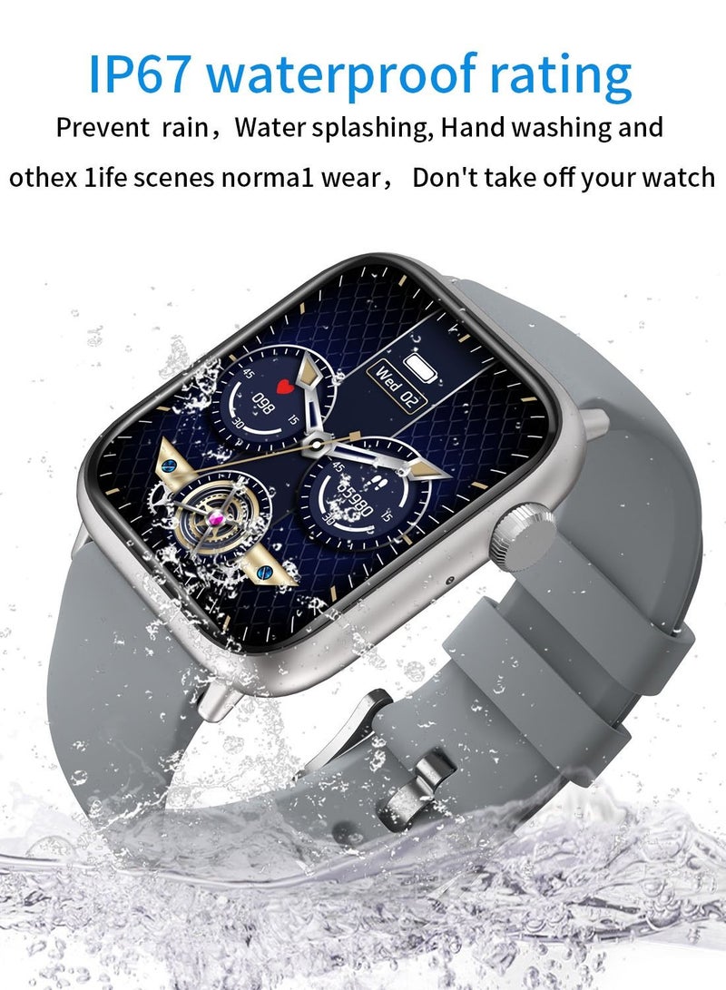 Smart Watches For Women Men,Fitness Tracker with Heart Rate Sleep Monitor,1.85” HD Full Touch IP67 Waterproof Casual Sport Smartwatch for Android IOS