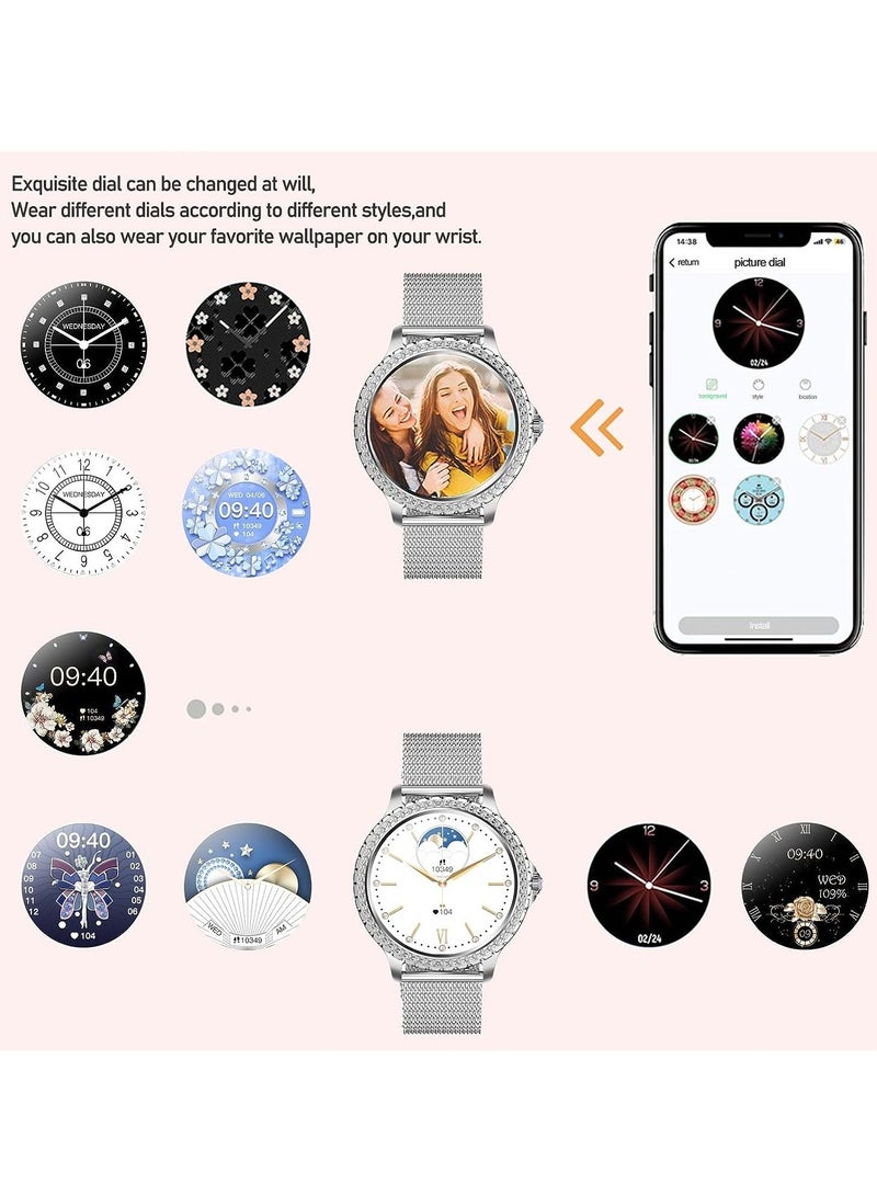 Women's Smartwatch 1.3 Inch Sports SmartWatch with Bluetooth Calling Fitness Tracker Sleep Heart Rate Monitor Smart Watch for Android iOS Pedometer