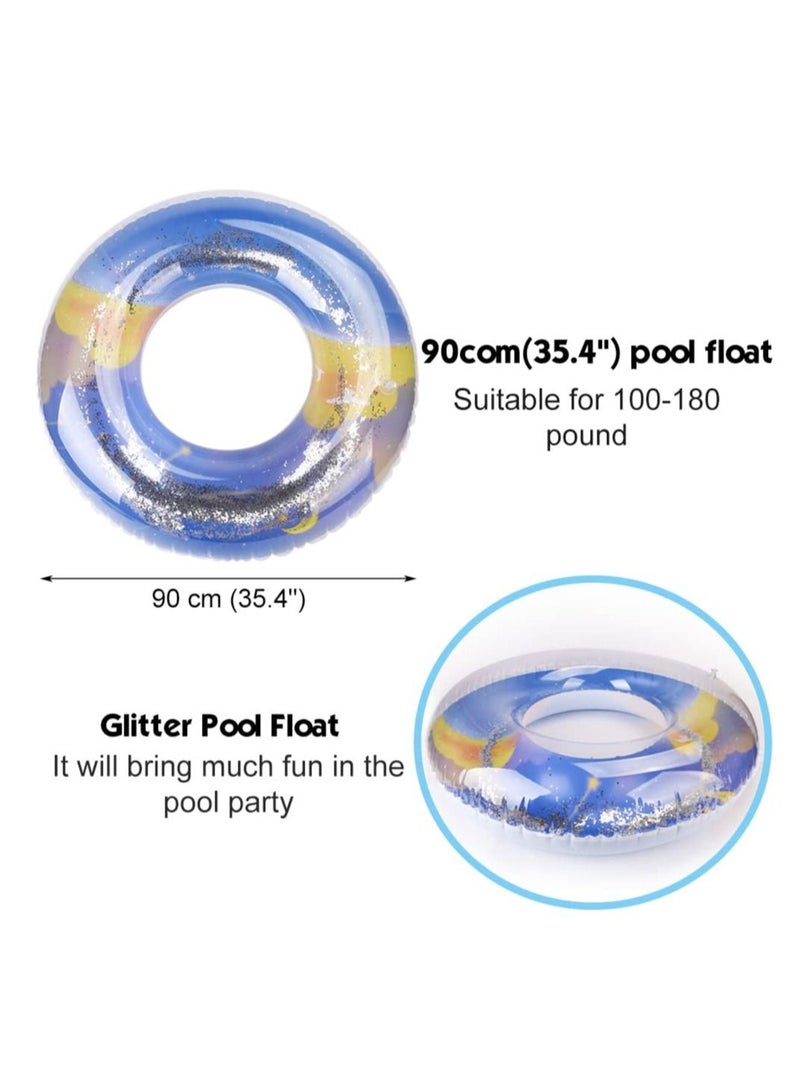 Glitter Pool Float, Colorful Swim Party Toys, Swimming Float, Suitable for Pool Parties Suitable for Water Sports, Protect your Own Safety
