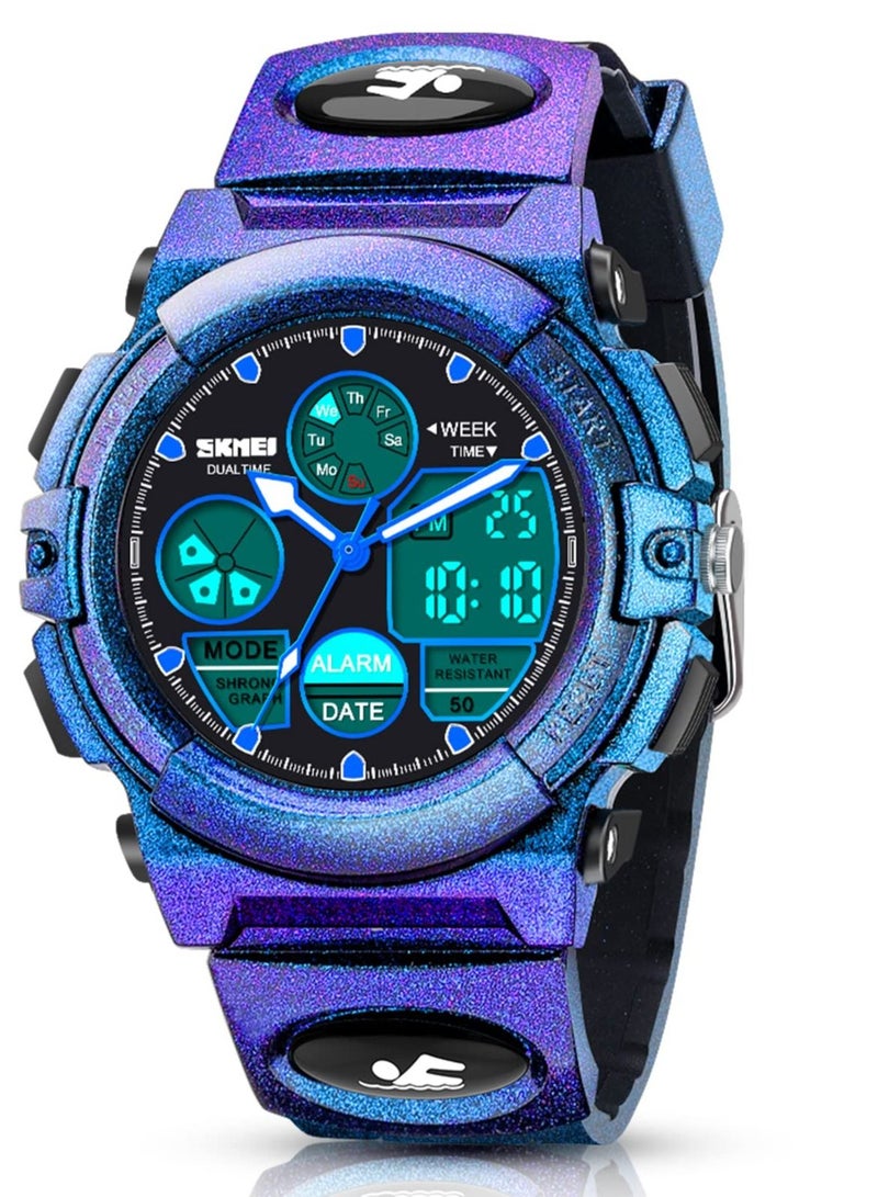 Kids Watch,Unisex Kids Watch for 3-15 Year Old Boys,Digital Sport Outdoor Multifunctional Chronograph LED 50 M Waterproof Alarm Calendar Analog Watch with Luminous for Children,Kids Gift (Dragon Blue)