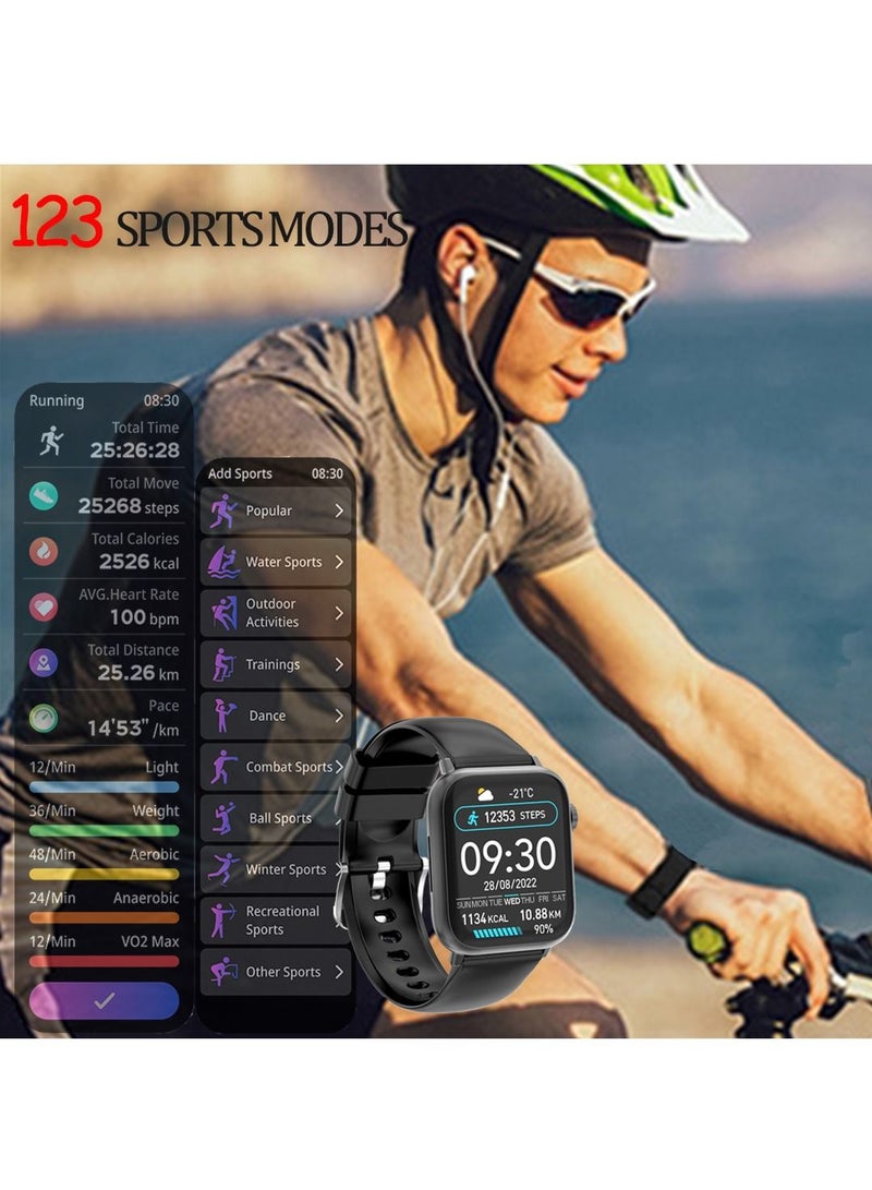 Smart Watches For Women Men,Fitness Tracker with Heart Rate Sleep Monitor,1.85” HD Full Touch IP67 Waterproof Casual Sport Smartwatch for Android IOS