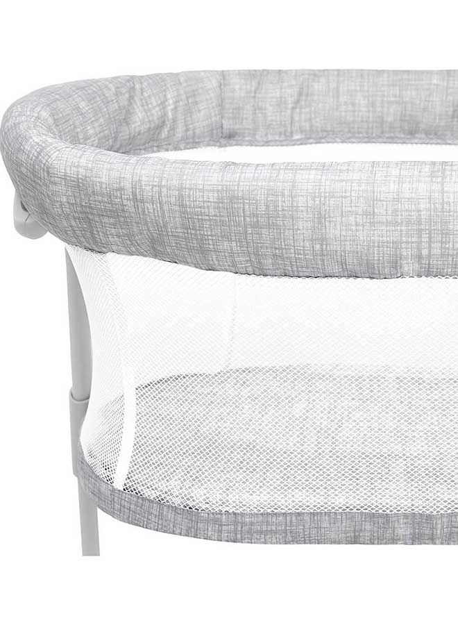 Baby Flex Bassinest, Adjustable Travel Bassinet, Easy Folding, Lightweight With Mattress And Carrying Bag, Heather Weave