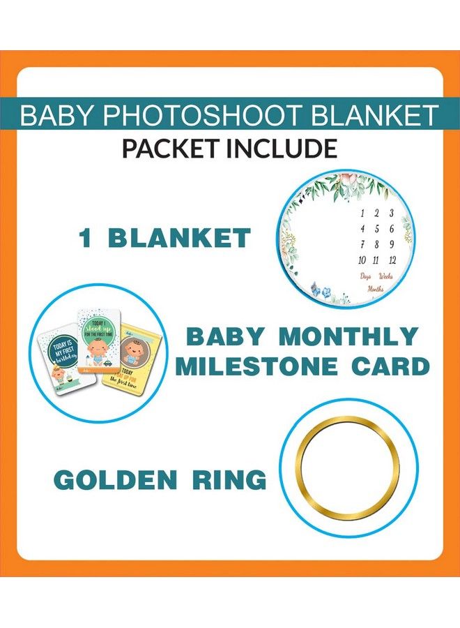 Milestone Blanket & Props For Baby'S ;1 To 12 Months Prop ;Ac Room Blanket For Summer ; Newborn Baby Blanket ; Infants Winter Blanket ; Baby Bedding 90X120 (Animal Print White Fleece)