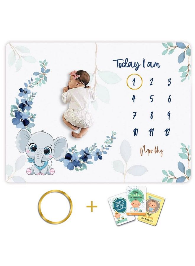 Milestone Blanket & Props For Baby'S ;1 To 12 Months Prop ;Ac Room Blanket For Summer ; Newborn Baby Blanket ; Infants Winter Blanket ; Baby Bedding 90X120 (Animal Print White Fleece)